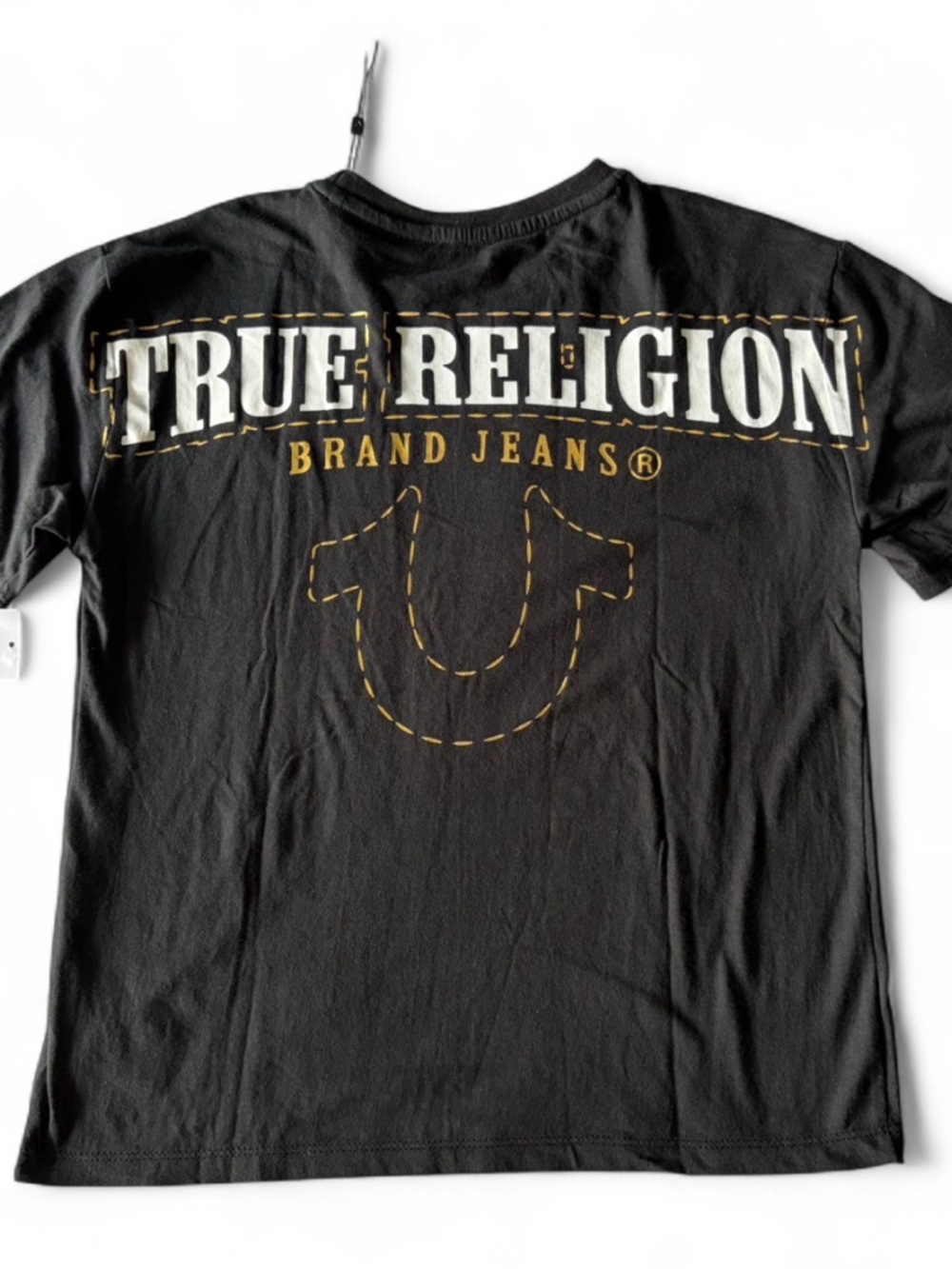 NWT 🧲 $50 True Religion black tee with graphic back Size 8